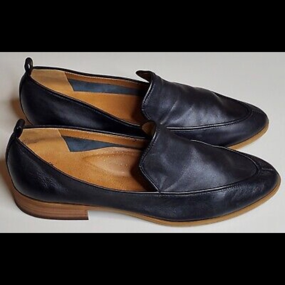 Susina black soft leather loafers